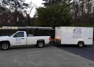 A company vehicle for roofing installation done in Dentsville, SC